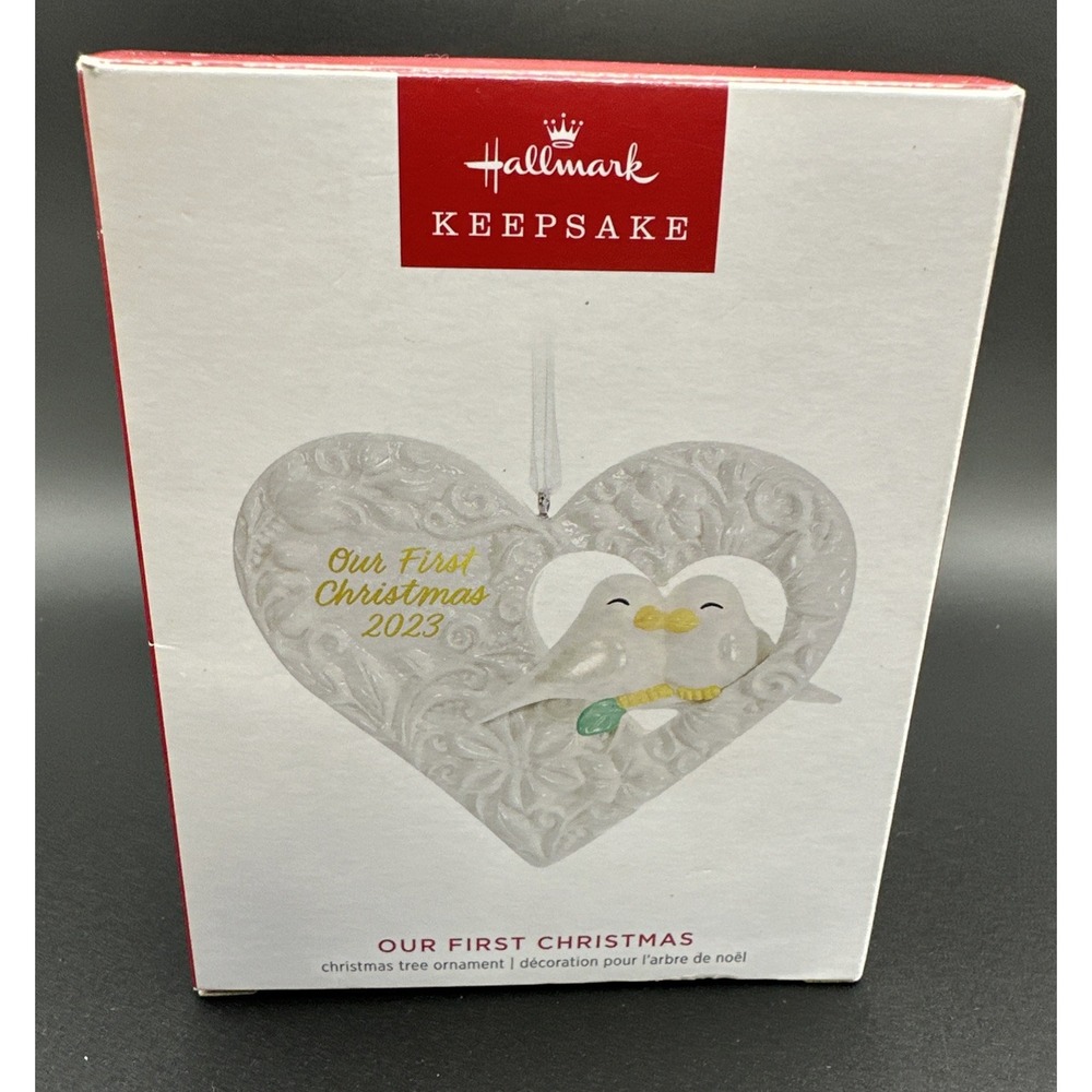 Hallmark 'Our First Christmas' 2023 Porcelain Heart Ornament Love New In Box